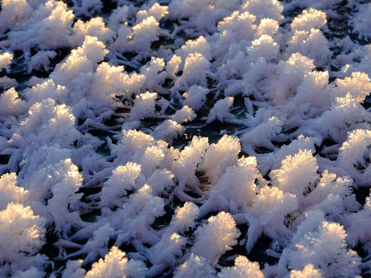 Un vasto paesaggio innevato sotto un cielo notturno limpido